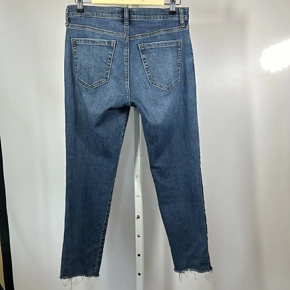 BANANA REPUBLIC Women's Distressed Denim Straight Ankle Jeans Blue Size 27/4